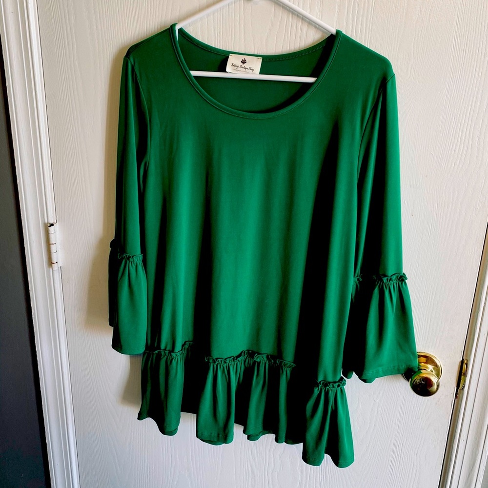 New Kelly Green Top Blouse